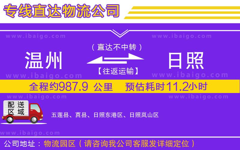 溫州到日照貨運專線