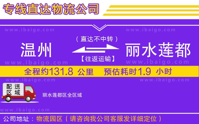 溫州到麗水蓮都區物流公司