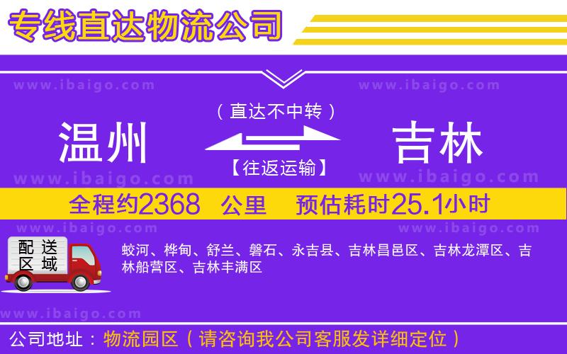 溫州到吉林物流專線