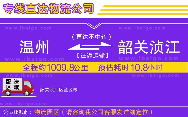 溫州到韶關湞江區貨運專線