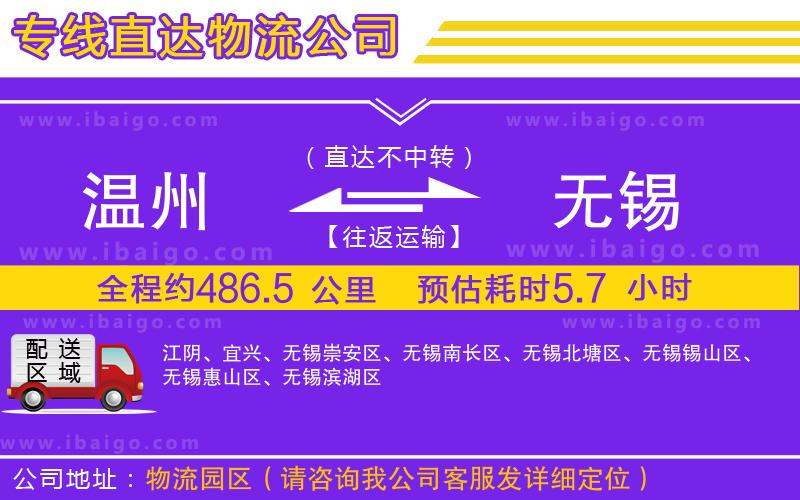 溫州到無錫物流專線