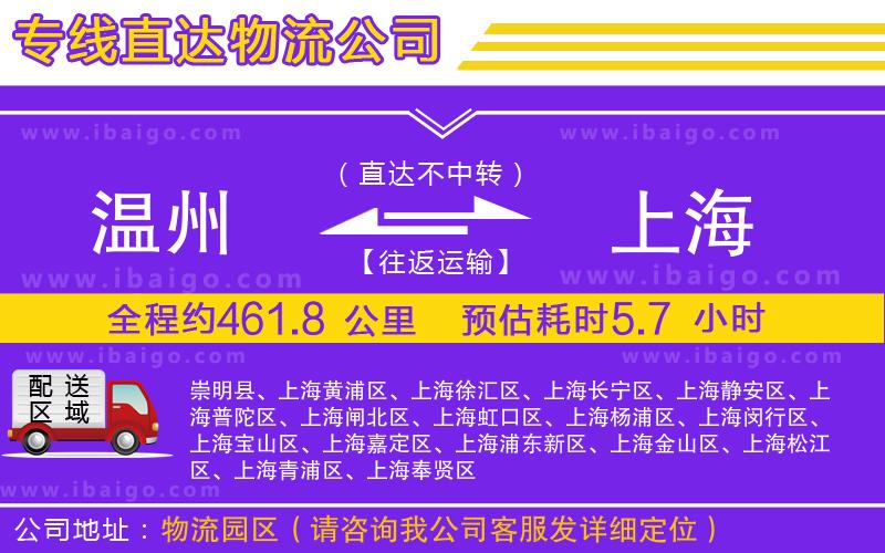 溫州到上海物流