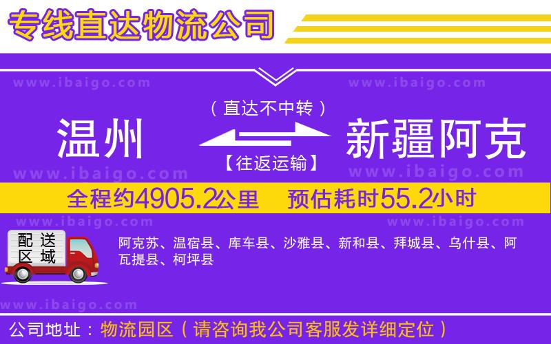 溫州到新疆阿克蘇地區貨運專線