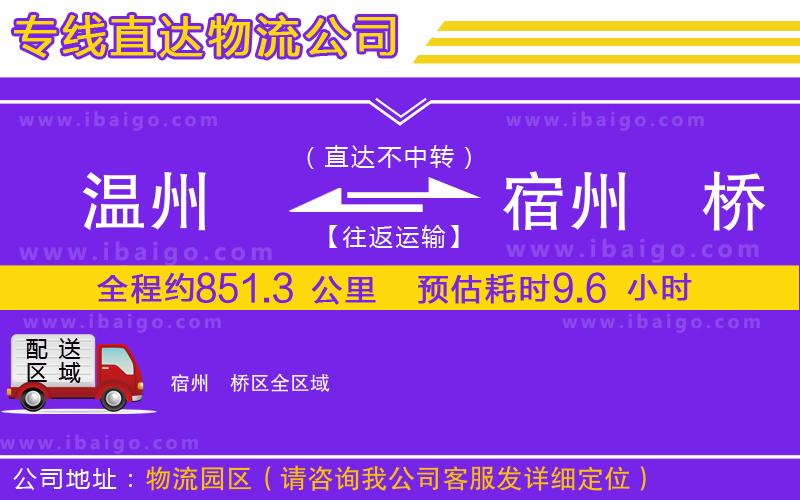 溫州到宿州埇橋區物流專線