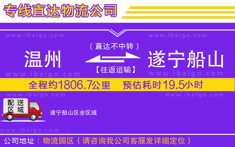 溫州到遂寧船山區貨運專線