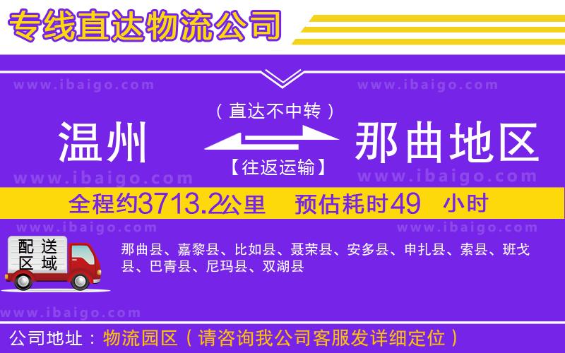 溫州到那曲地區(qū)物流