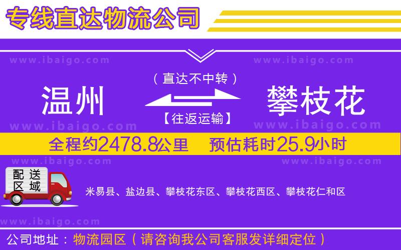 溫州到攀枝花貨運公司