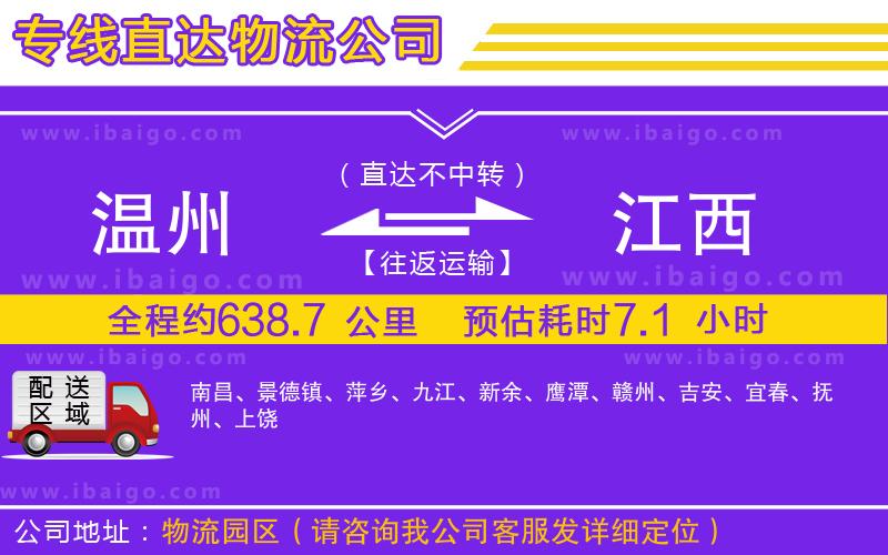 溫州到江西貨運專線