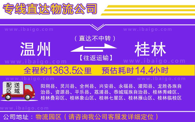 溫州到桂林物流專(zhuān)線