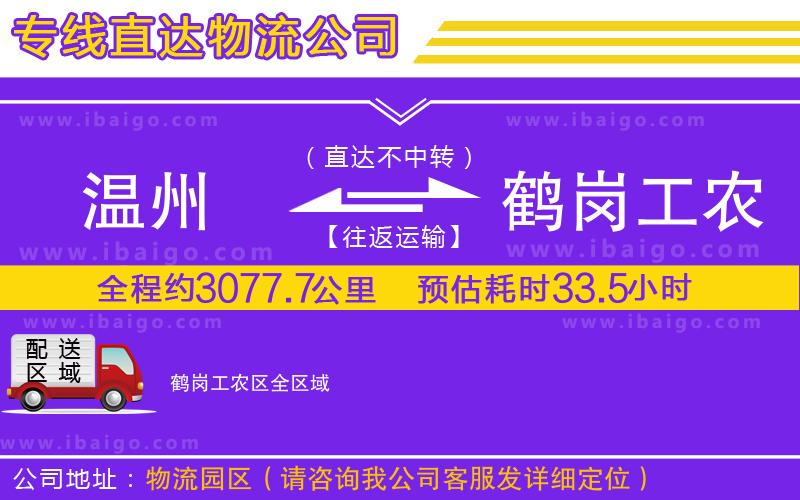 溫州到鶴崗工農區物流專線