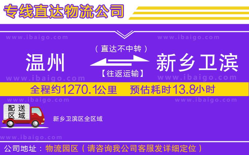 溫州到新鄉衛濱區物流