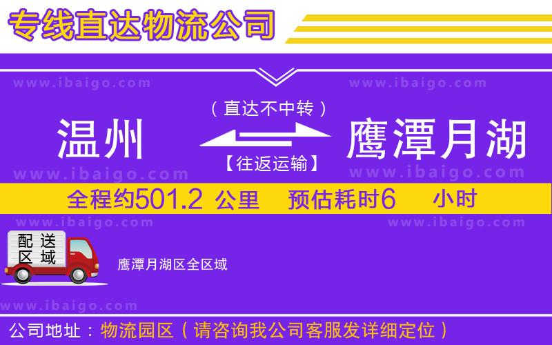 溫州到鷹潭月湖區物流