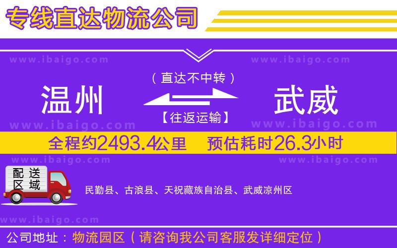 溫州到武威貨運